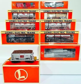 Lionel Modern O Gauge Ten (10) Assorted Freight Cars Boxed