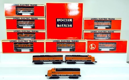 Lionel Modern O Gauge Eight (8) Assorted TCA Passenger Cars and TCA F3 A-B-A Diesel Set Boxed