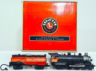 Lionel Modern O Gauge Southern Pacific 4 -4 -2 Atlantic of Locomotive and Tender Boxed