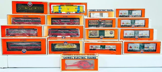 Lionel Modern O Gauge Seventeen (17) Assorted Freight Cars and Passenger Cars