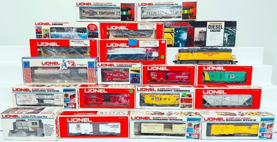 Lionel Modern O Gauge Twenty (20) Assorted Freight Cars and Engines