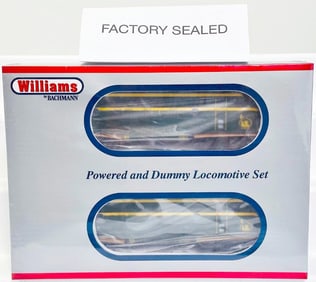 Williams Modern O Gauge Jersey Central F3 A -A Powered and Dummy Diesel Units cream and green Boxed