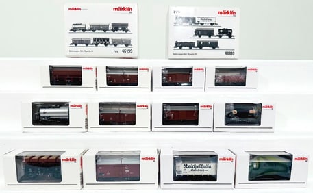 Marklin Modern HO Scale Freight 6 Car Set #48810 and Freight 6 Car Set #46199