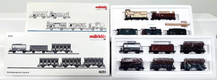 Marklin Modern HO Scale 5 Car Wagen Set #4510 and 6 Car Freight Set 2 #46351