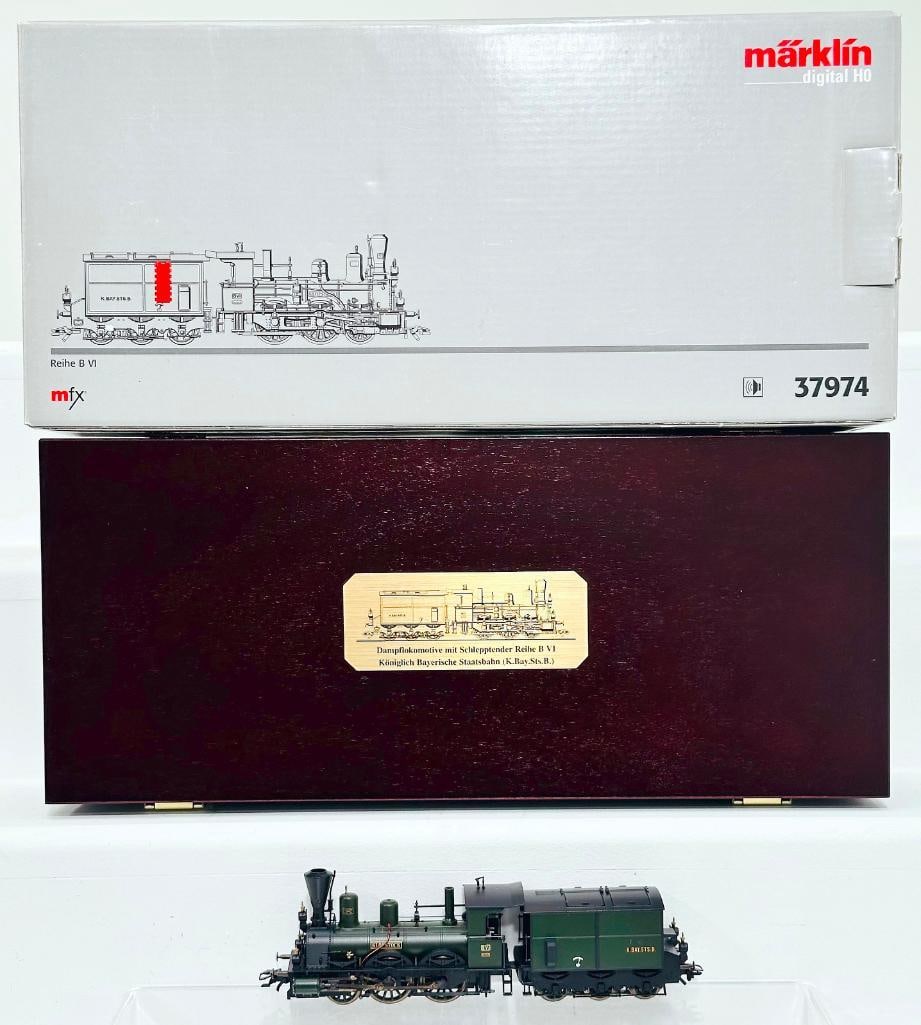 Marklin Modern Digital HO Locomotive and Tender Reihe VI #37974: Marklin Modern Digital HO Locomotive and Tender Reihe VI #37974, in C9 and with its original box.