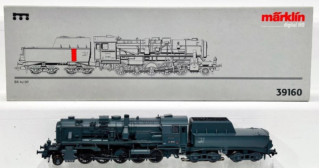 Marklin Modern Digital HO Locomotive and Tender BR 42.90 #39160: Marklin Modern Digital HO Locomotive and Tender BR 42.90 #39160, in C9 and with its original box.