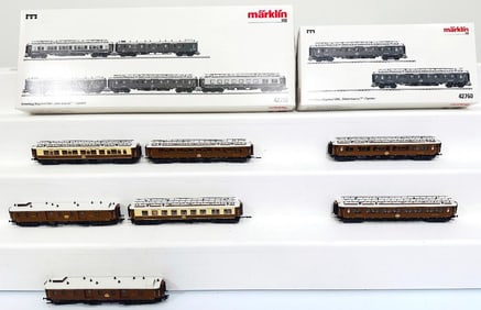 Marklin Modern HO Scale Orient Express 2 Car Passenger Set #42760 -5 Car Orient Express Train Set