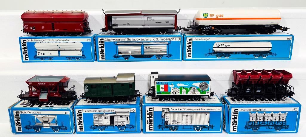 Marklin Modern HO Scale Seven (7) Assorted Freight Cars: Marklin Modern HO Scale Seven (7) Assorted Freight Cars, each in C9 and each with its original box.