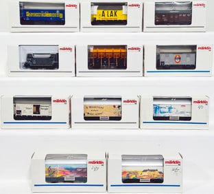 Marklin Modern HO Scale Nine (9) Assorted Freight Cars