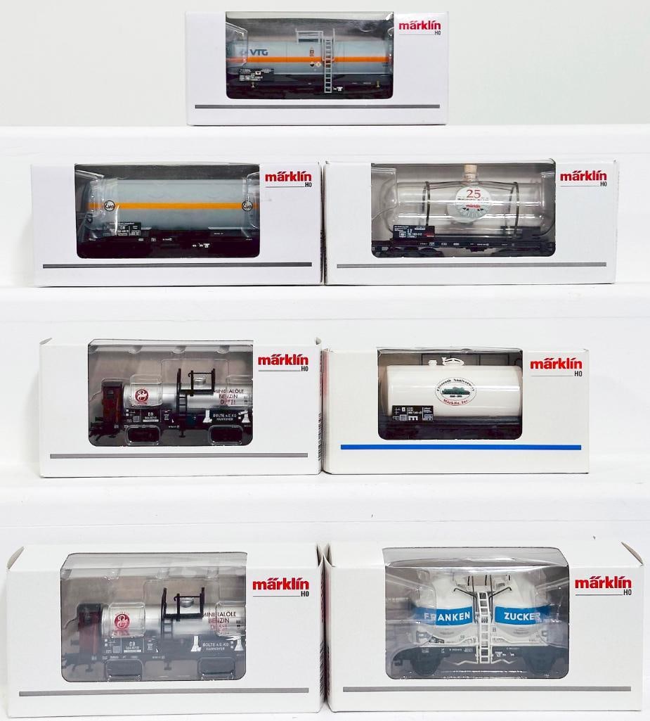 Marklin Modern HO Scale Seven (7) Assorted Freight Cars: Marklin Modern HO Scale Seven (7) Assorted Freight Cars, each in C9 and each in its original box.