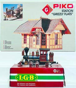 LGB Modern G Scale Locomotive #20130 and Piko Modern G Scale Grisly Flats Train Station