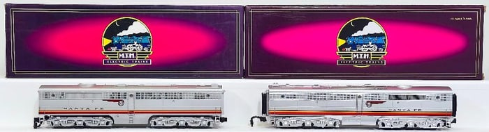 MTH Modern O Gauge Santa Fe Alco PA B -Unit Diesel and Santa Fe Alco PB Powered B Unit
