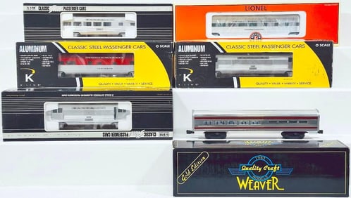 K-Line Modern O Gauge Santa Fe Super Chief Baggage Car–Golden State Vista Dome–Santa Fe Super