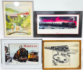 Pictures framed of Marklin and German Trains X4