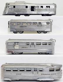 American Flyer Prewar O Gauge 9900 Washoe Zephyr 4 Car Streamliner Set