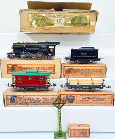 Lionel Prewar O Gauge Outfit No. 177 259 black Locomotive Passenger Set Boxed