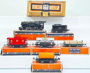 Lionel Prewar O Gauge Outfit No. 6504E Black 259E Freight Set Boxed
