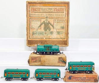 Lionel Prewar O Gauge Outfit No. 296 Peacock 252 Passenger Set Boxed