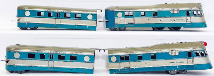 American Flyer Prewar O Gauge The Comet 4 Car Streamliner Set