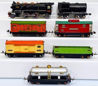 Lionel Prewar O Gauge 260E cream stripe Freight Set