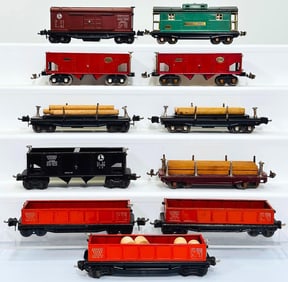 Lionel Prewar O Gauge Eleven (11) Assorted Freight Cars