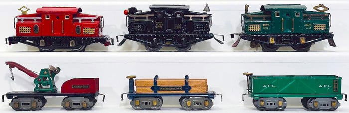 American Flyer Prewar O Gauge 3103 red Electric Locomotive - 1201 Black Electric Locomotive - 7011