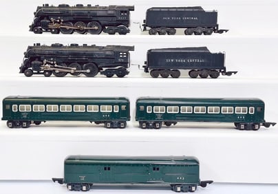 American Flyer Prewar O Gauge 570 Locomotive and Tender/5640 Locomotive and Tender/495-492-495 Cars