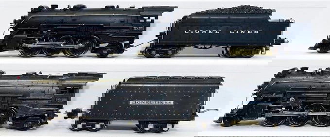 Lionel Prewar O Gauge 225E black Locomotive and 2235W Black Tender - 225E Gunmetal Locomotive