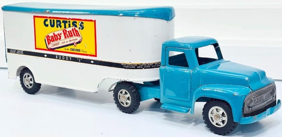 Buddy L Postwar Tractor-Trailer ?Curtiss Candy? blue and white