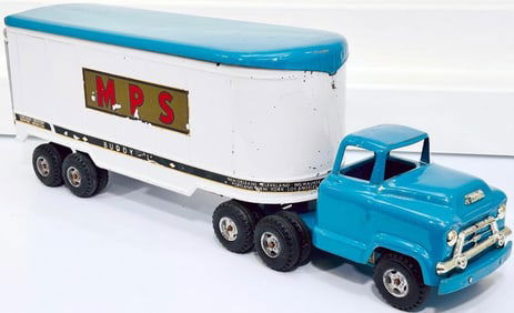 Buddy L Postwar #5643 GMC Tractor-Trailer MPS blue and white