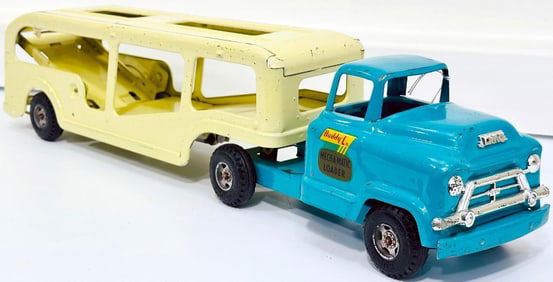 Buddy L Postwar #5693 GMC MECH-A-MATIC Loader turquoise and cream