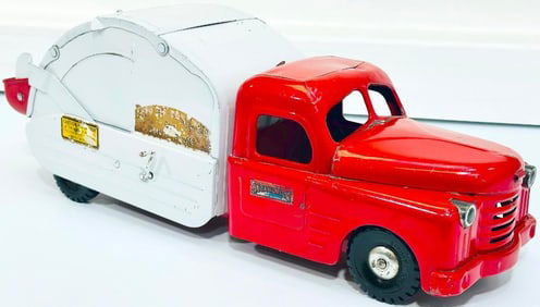 Structo Postwar City of Toyland Utility Truck red and white