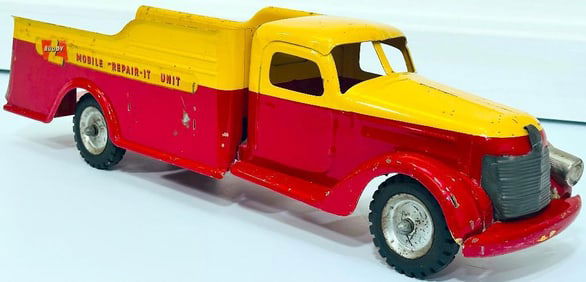 Buddy L Postwar #3667 Mobile Repair - It Unit Truck yellow and red