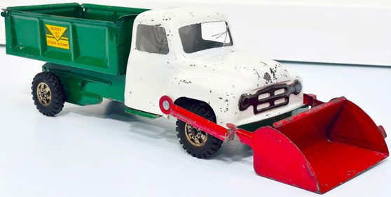 Buddy L Postwar #5524 Hi - Lift Scoop - N - Dump Truck white and green and red