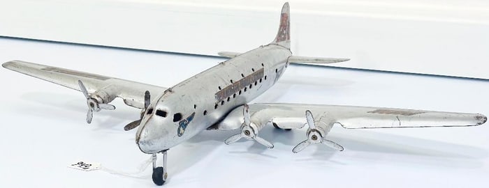 Marx Postwar Pan American 4 Engine Airplane silver