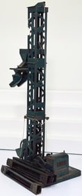 Buddy L Prewar #350 Hoisting Tower with three chutes dark green