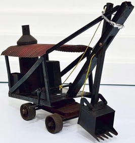 Buddy L Prewar #220 Steam Shovel Excavator red and black