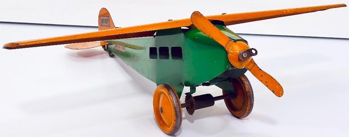 Steelcraft Prewar 1930s Airplane orange and green