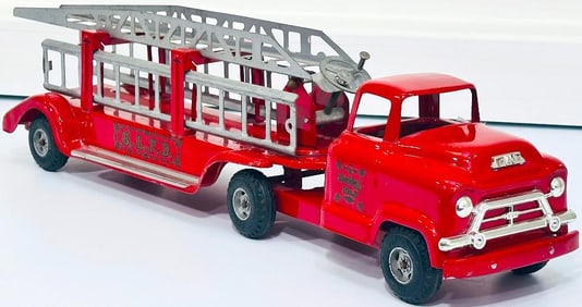 Buddy L Postwar #5651 GMC Fire Truck hook and ladder red