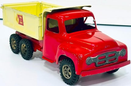 Buddy L Postwar #5502 Sand and Stone Dump Truck red and white