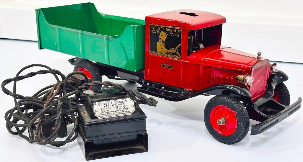 Buddy L Prewar #75 Robo Toy Remote-Control Dump Truck red/green/black (1 of 11)