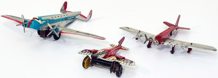 Marx Postwar US Army Fighter with Sparklers/NC 10 Sky Cruiser/Bomber with bombs