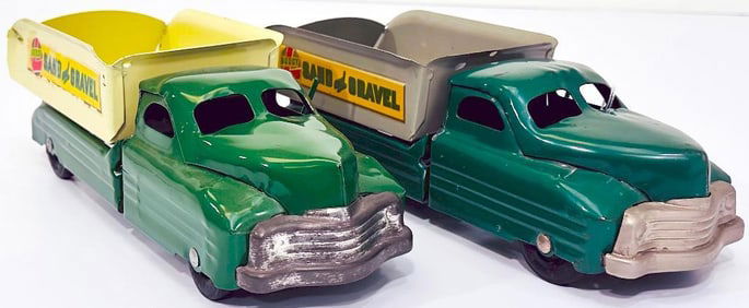 Buddy L Postwar #312 Sand and Gravel Truck green and cream/gray X2