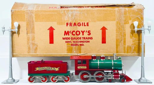 McCoy Modern Standard Gauge 4 4 0 Chief Seattle red and green Locomotive and Tender