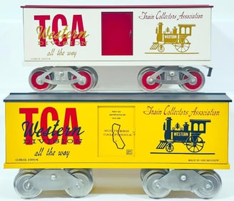 McCoy Modern Standard Gauge TCA Western Division Box Car and TCA Western Division Box Car