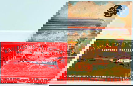 Railroads On Parade The Hit Show of the Fair pamphlet/Railroads at Work Souvenir Program RR Building