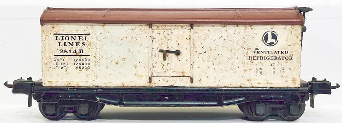 Lionel Prewar O Gauge 2814R Rubberstamp Refrigerator Car