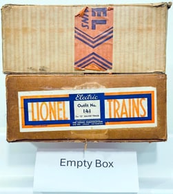 Lionel Prewar O Gauge Outfit No. 141 Set Box Only and Outfit No. 273W Set Box Only
