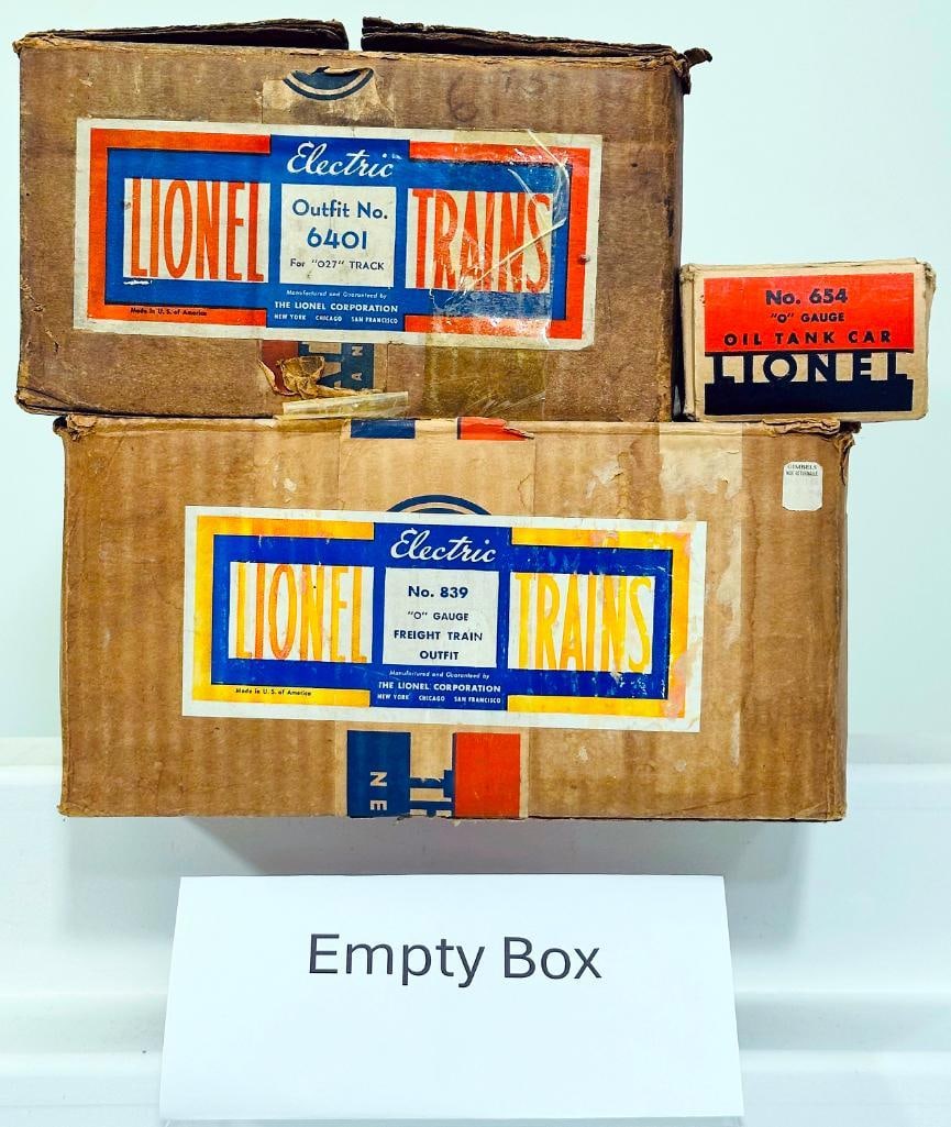 Lionel Prewar O Gauge Outfit No. 839 Set Box Only and Outfit No. 6401 Set Box Only (1 of 6)