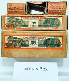 Lionel Prewar O Gauge Outfit No. 292 Set Box Only and Outfit No. 299 Set Box Only